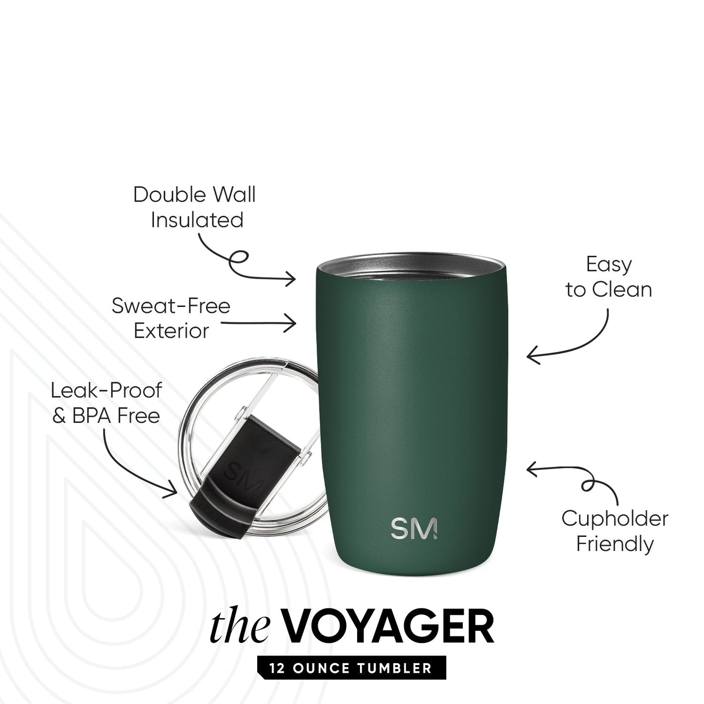 Voyager Tumbler with Clear Flip Lid & Straw
