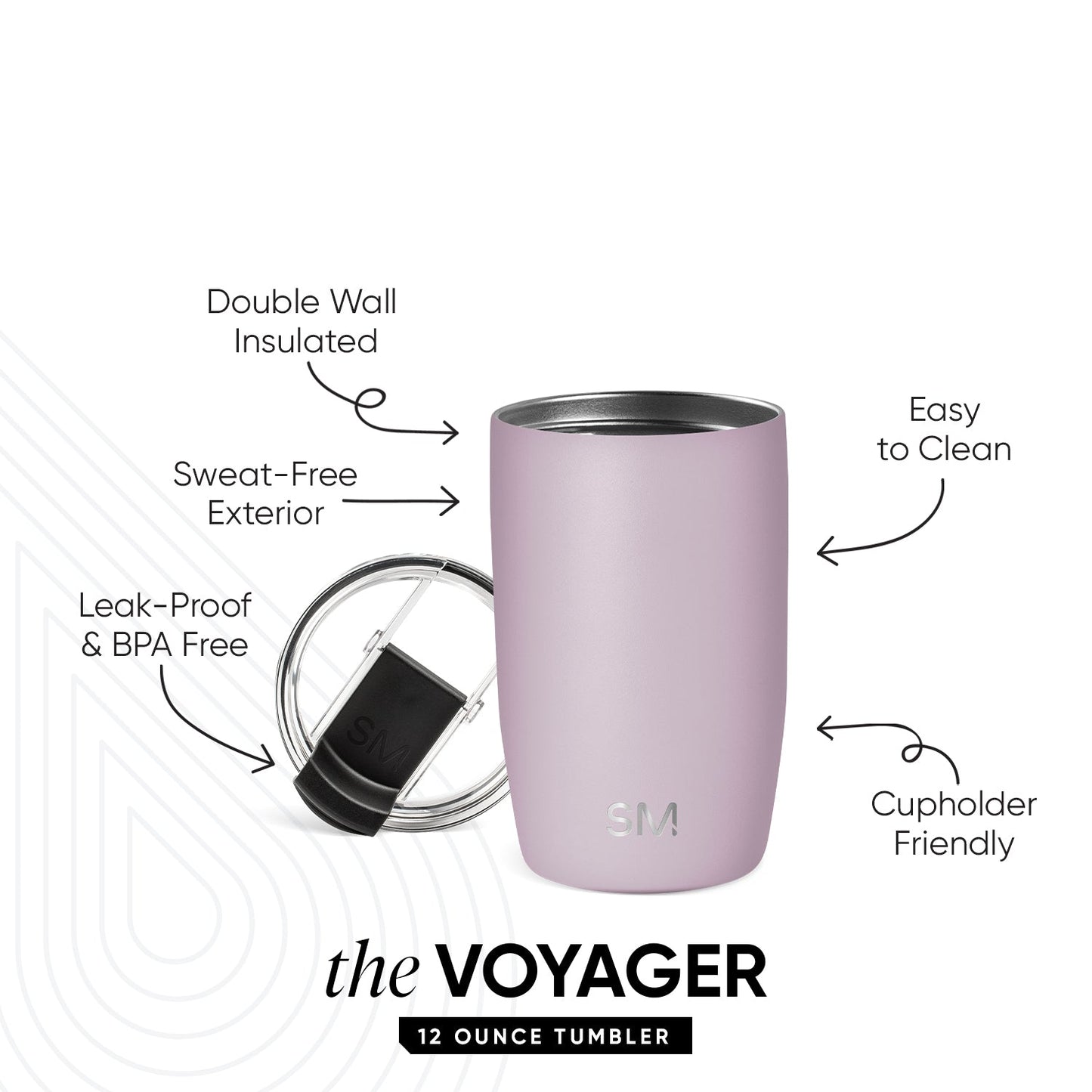 Voyager Tumbler with Clear Flip Lid & Straw