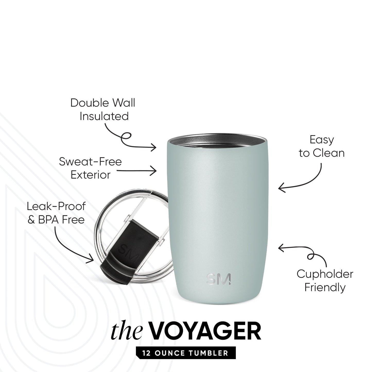Voyager Tumbler with Clear Flip Lid & Straw