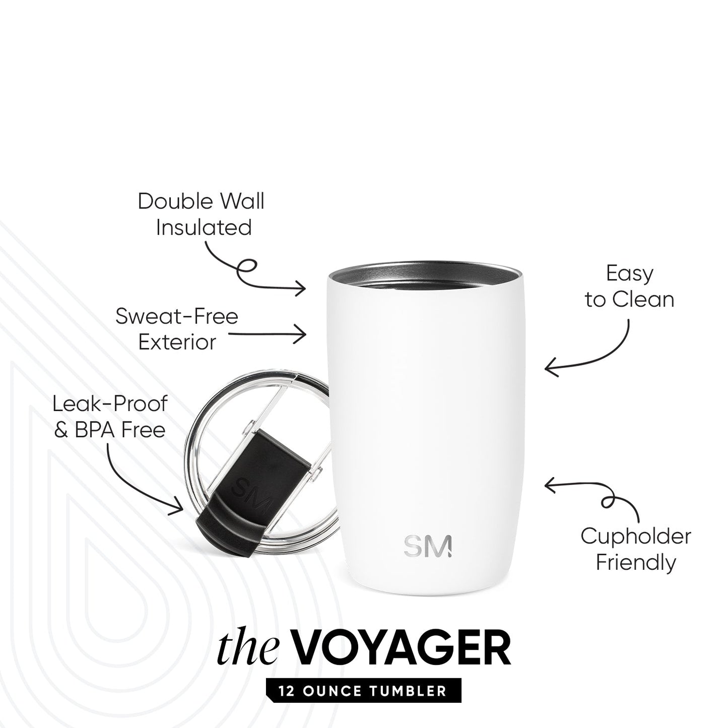 Voyager Tumbler with Clear Flip Lid & Straw