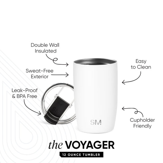 Voyager Tumbler with Clear Flip Lid & Straw