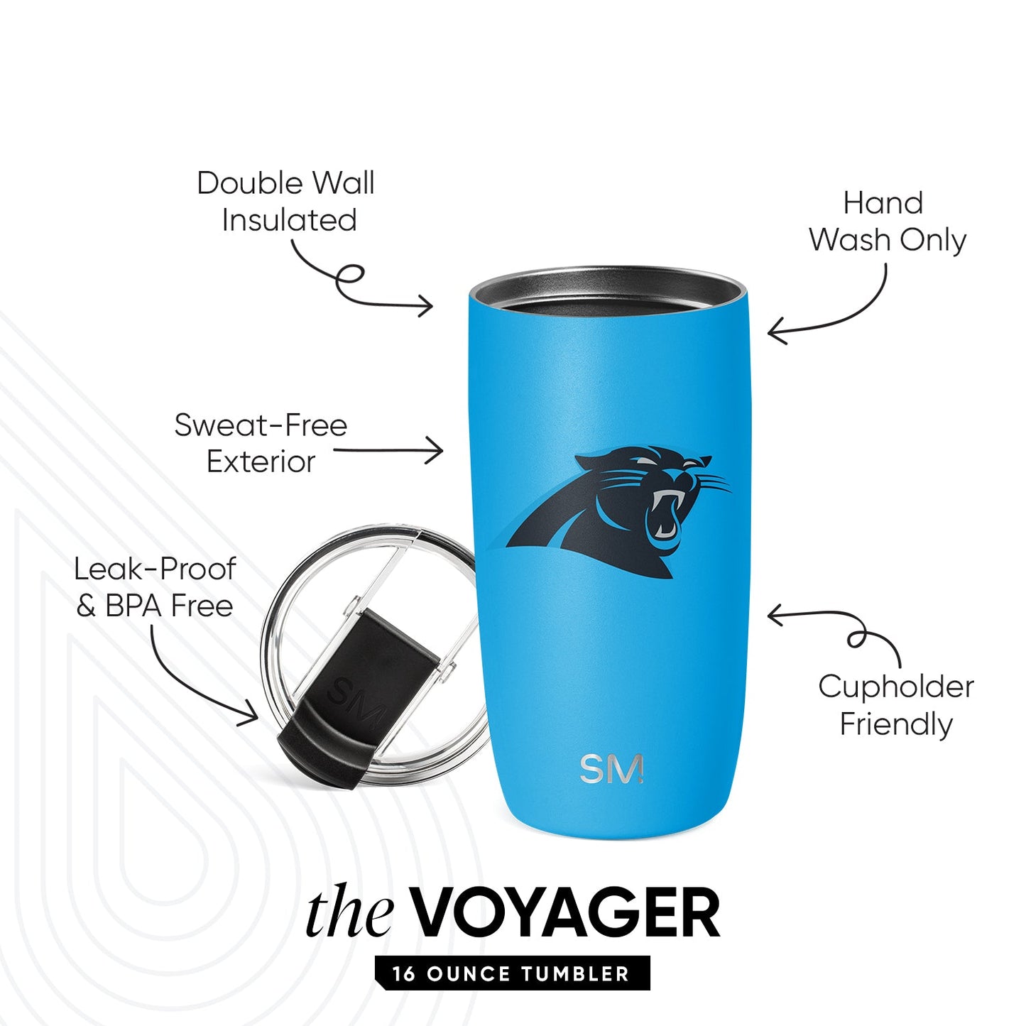 NFL Voyager Tumbler with Clear Flip Lid & Straw