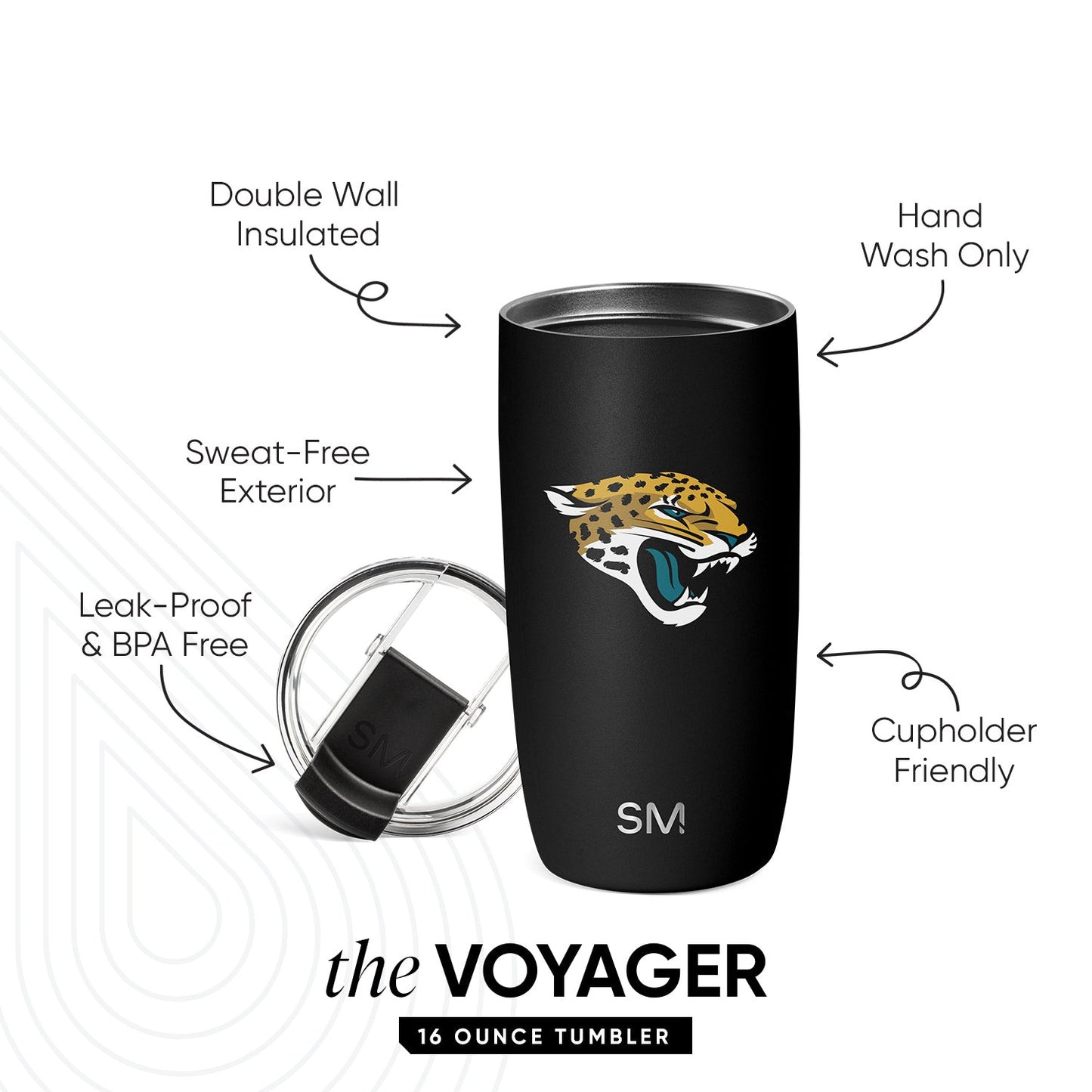 NFL Voyager Tumbler with Clear Flip Lid & Straw
