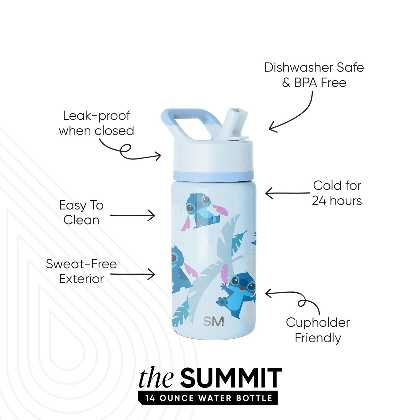 Summit Kids Water Bottle with Straw Lid