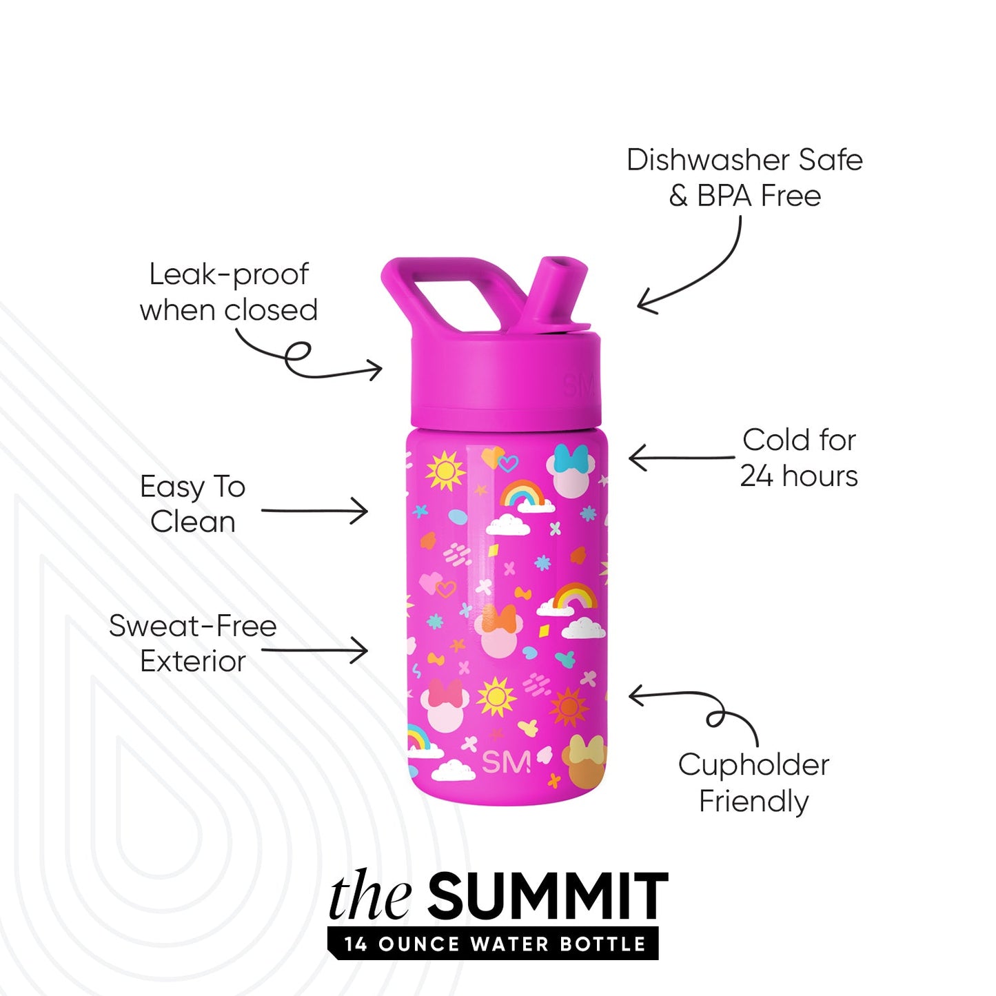 Summit Kids Water Bottle with Straw Lid