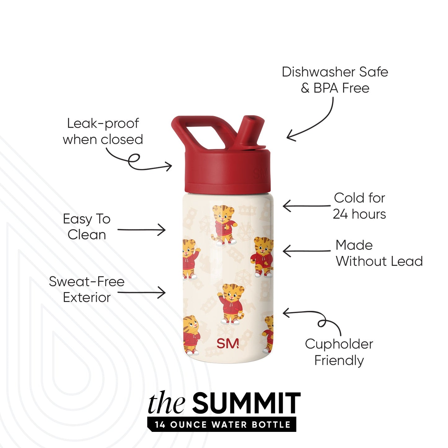Summit Kids Water Bottle with Straw Lid