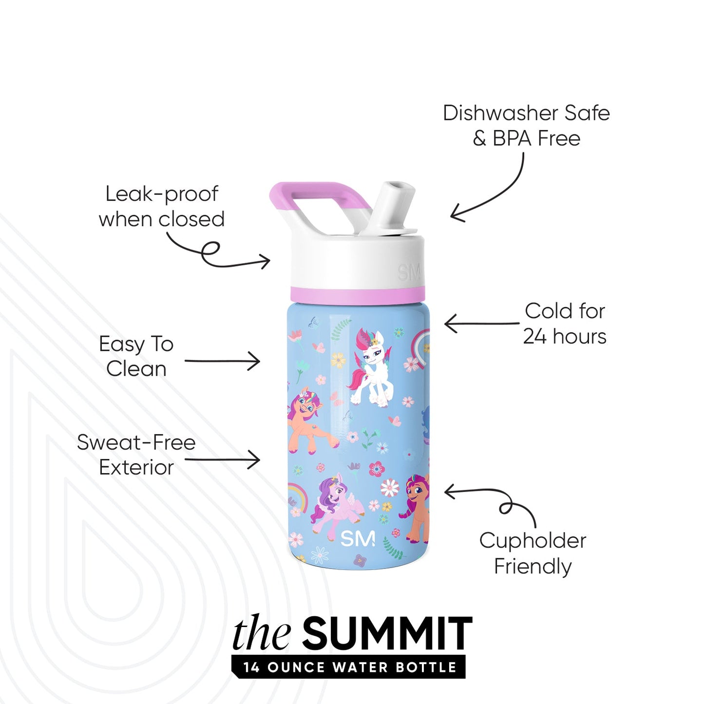Summit Kids Water Bottle with Straw Lid