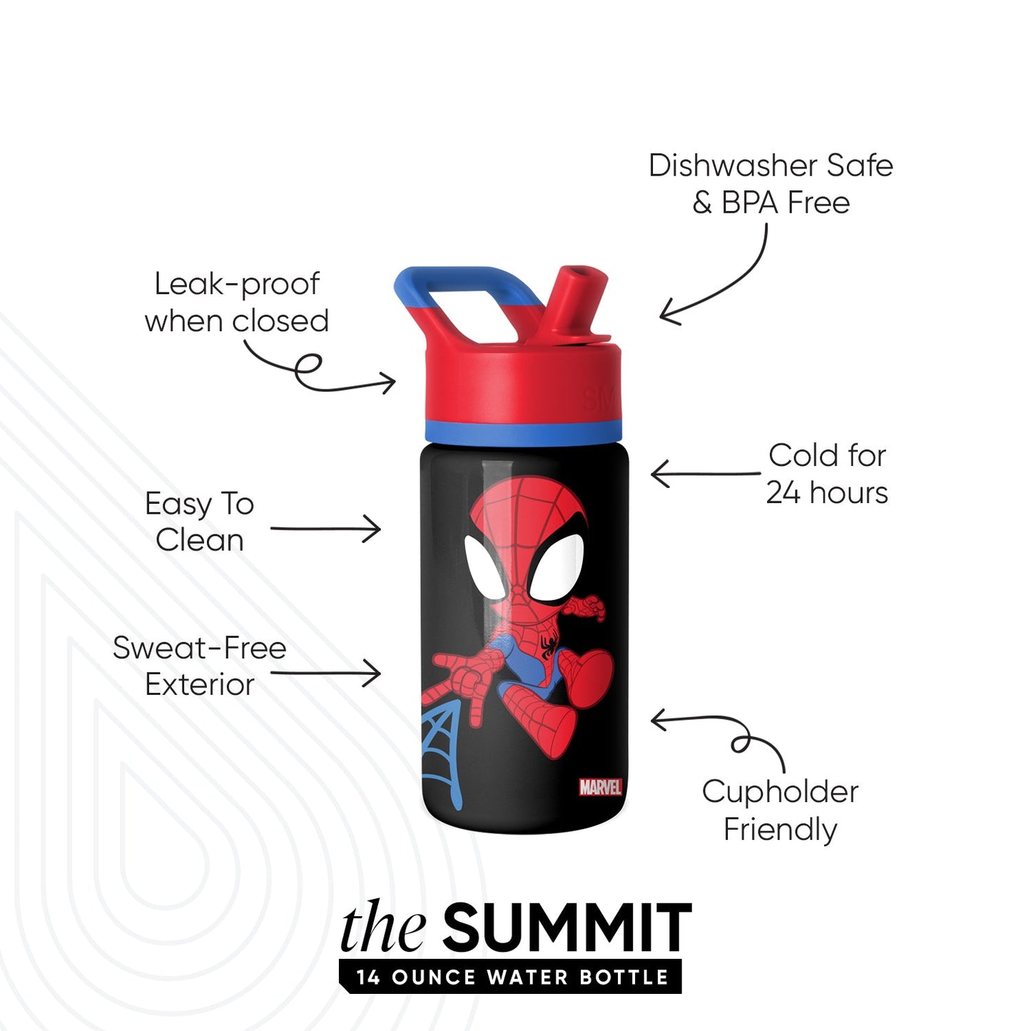 Summit Kids Water Bottle with Straw Lid