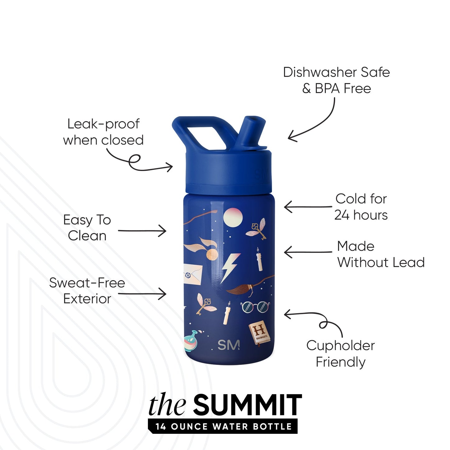 Summit Kids Water Bottle with Straw Lid
