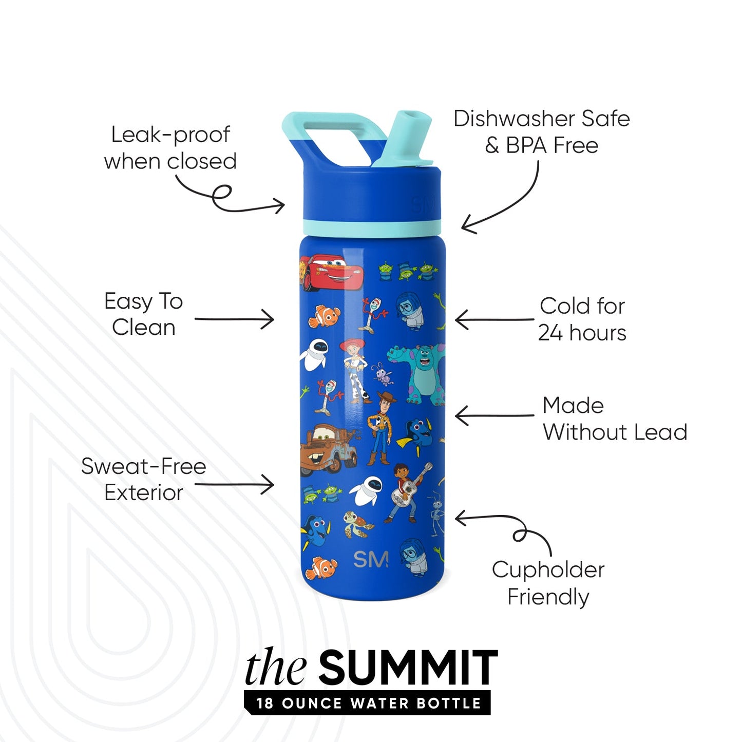 Summit Kids Water Bottle with Straw Lid