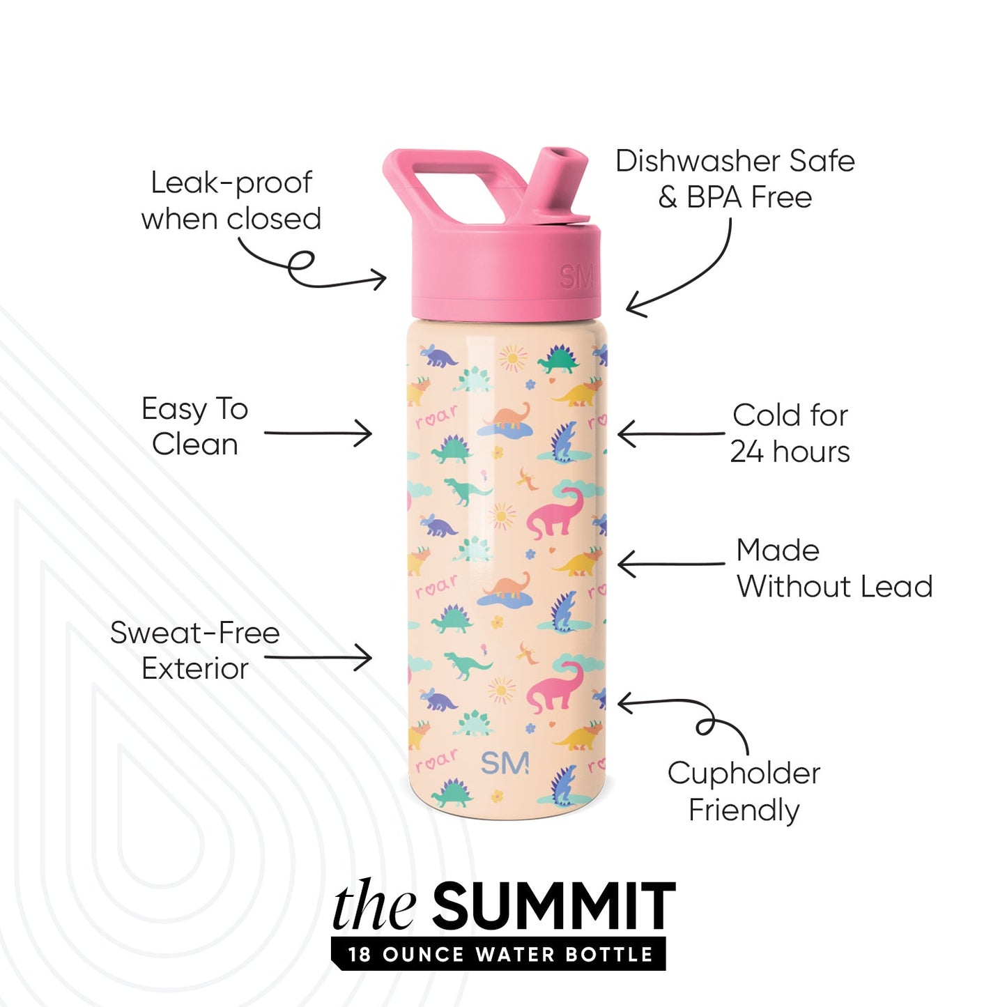 Summit Kids Water Bottle with Straw Lid