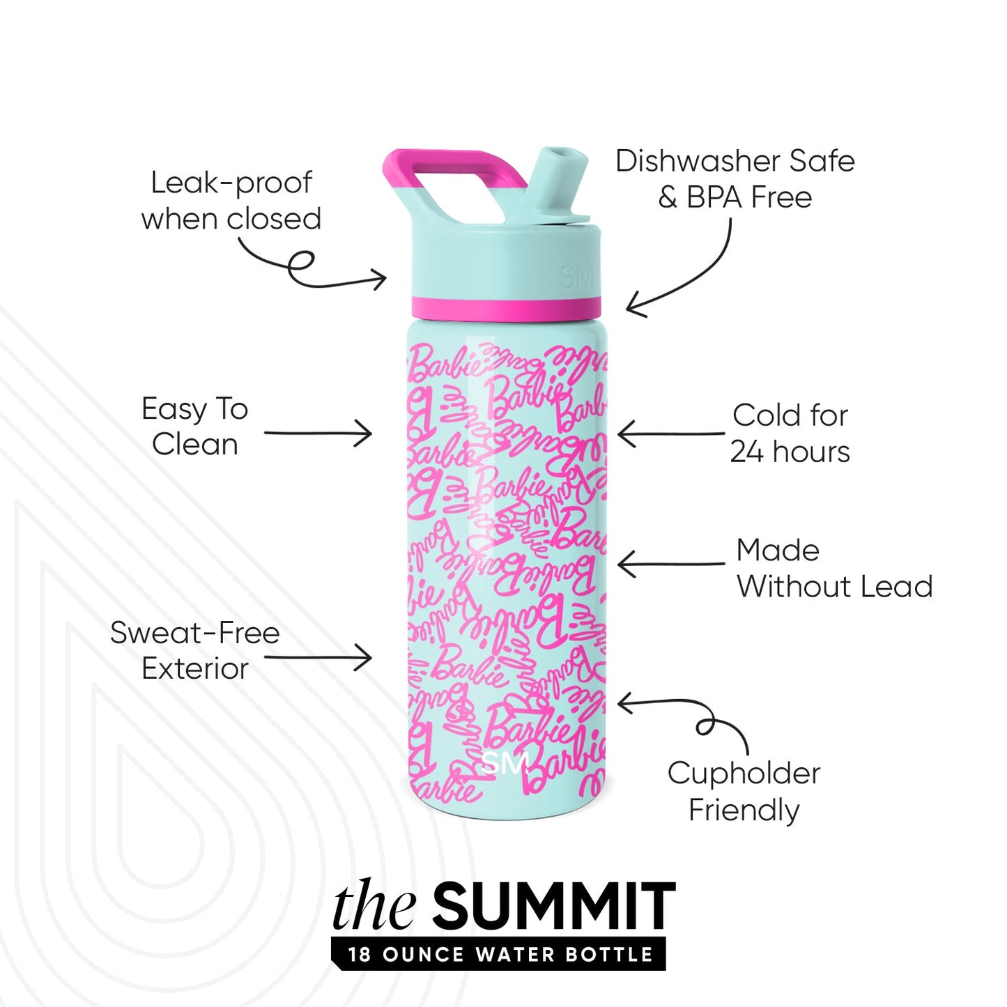 Summit Kids Water Bottle with Straw Lid