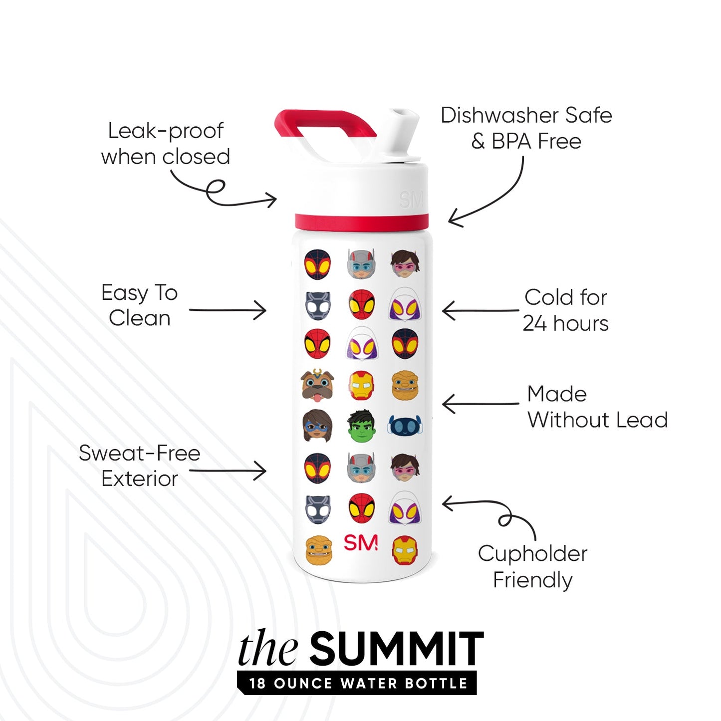 Summit Kids Water Bottle with Straw Lid