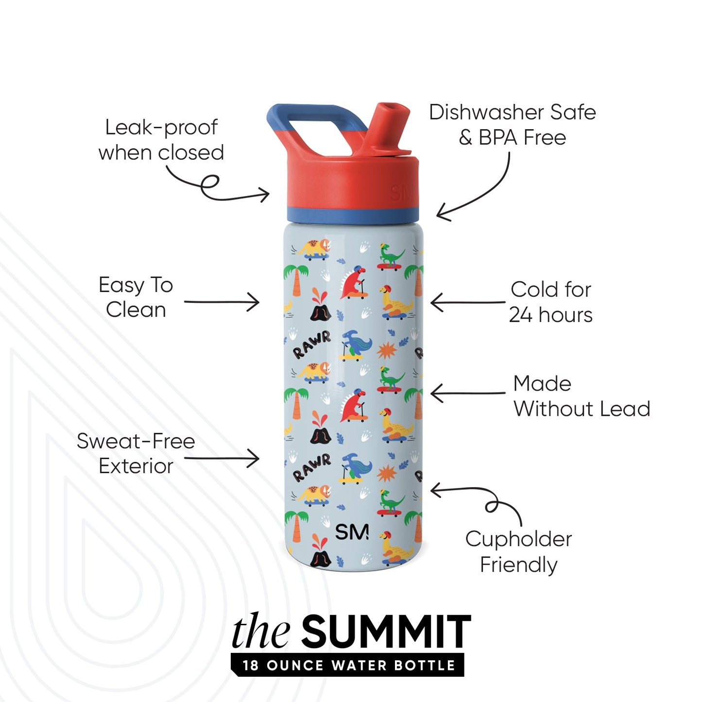 Summit Kids Water Bottle with Straw Lid