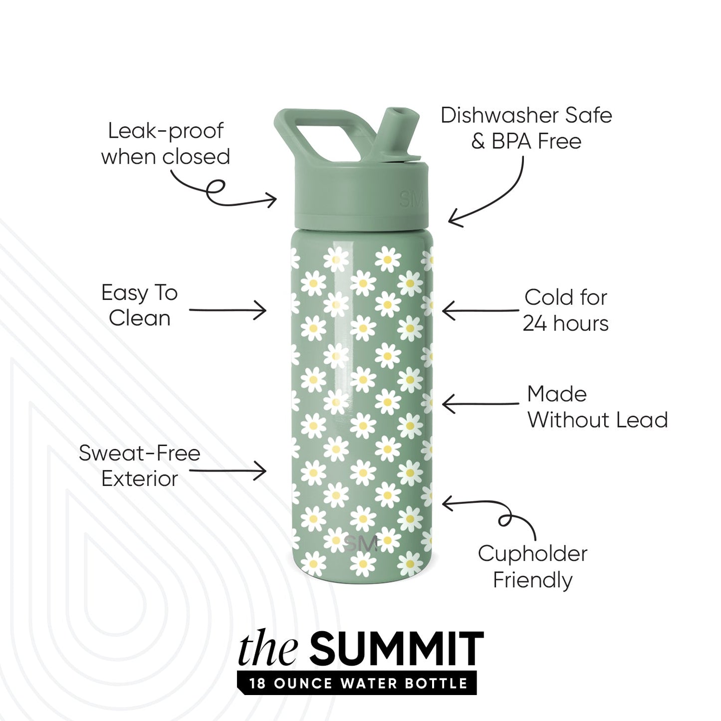 Summit Kids Water Bottle with Straw Lid