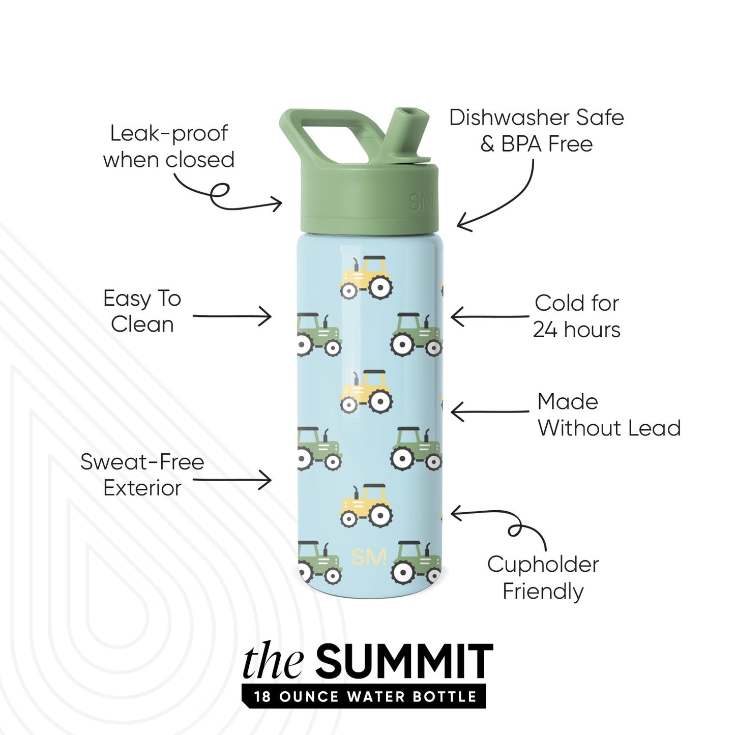 Summit Kids Water Bottle with Straw Lid