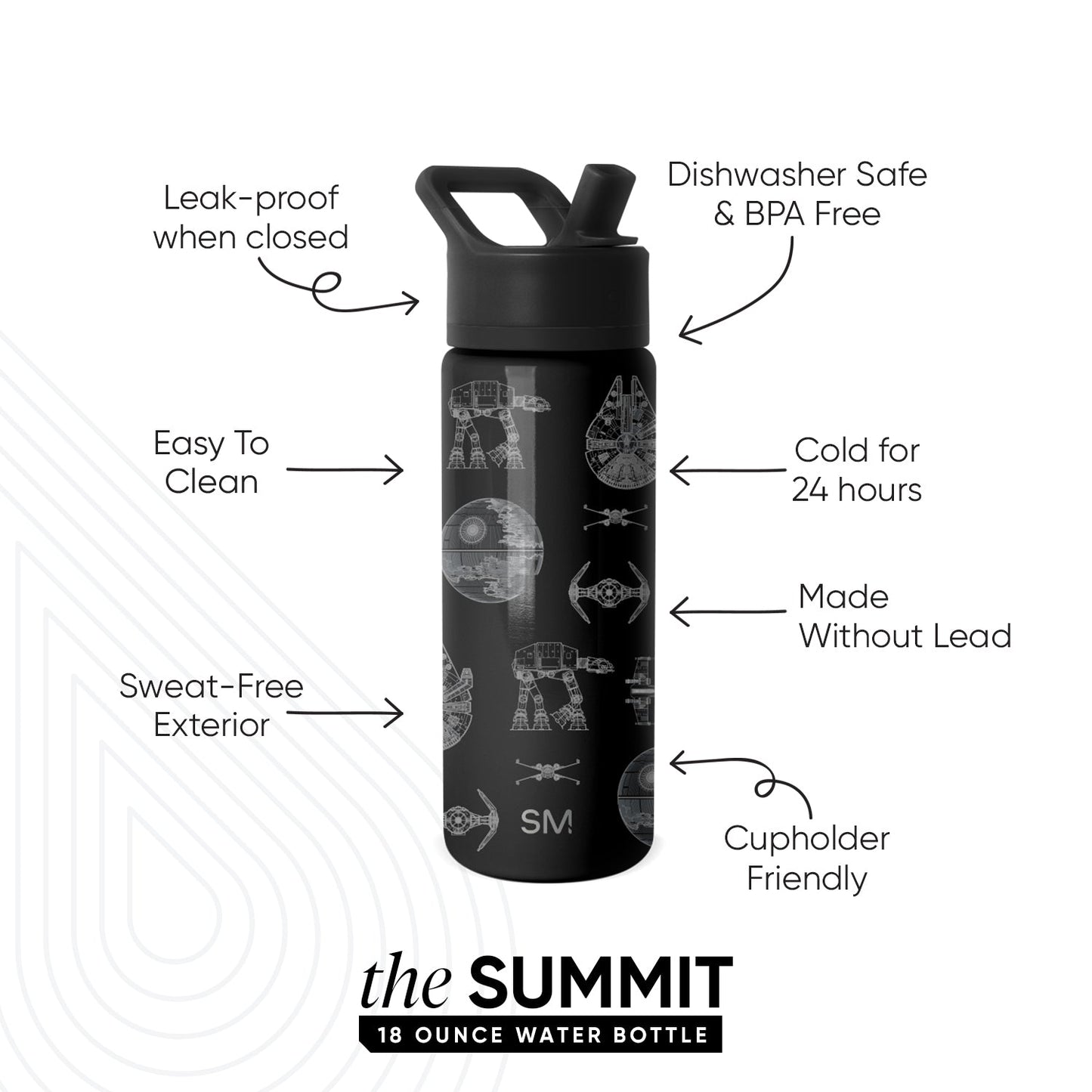 Summit Kids Water Bottle with Straw Lid