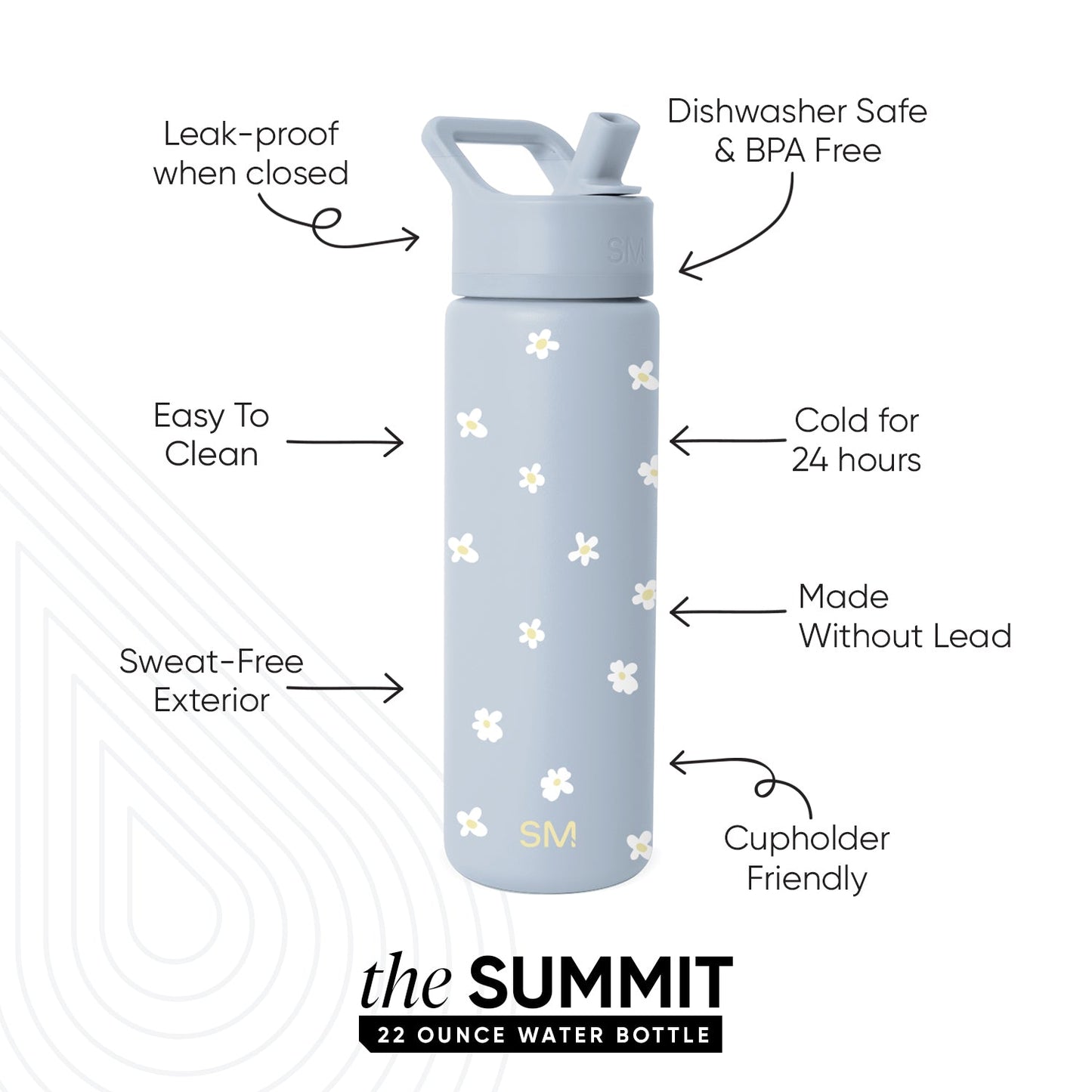 Summit Water Bottle with Straw Lid