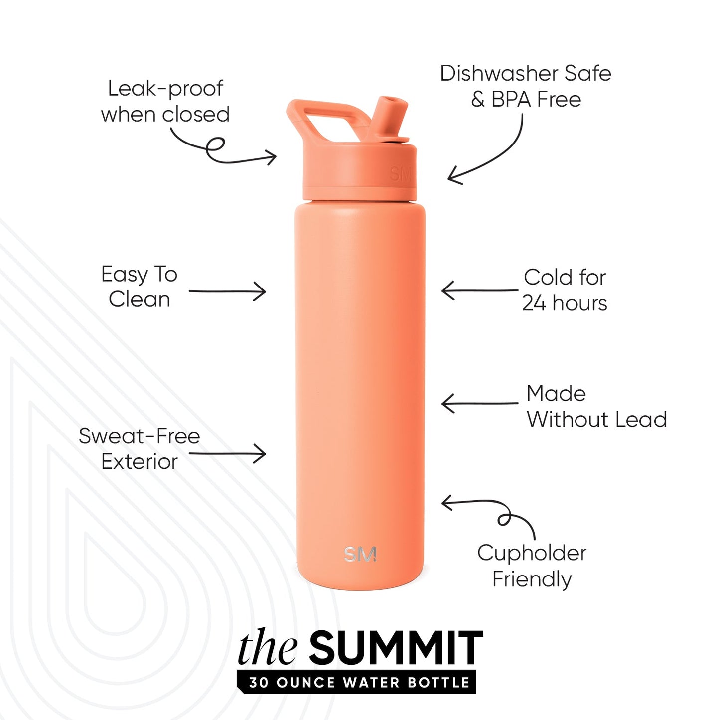 Summit Water Bottle with Straw Lid