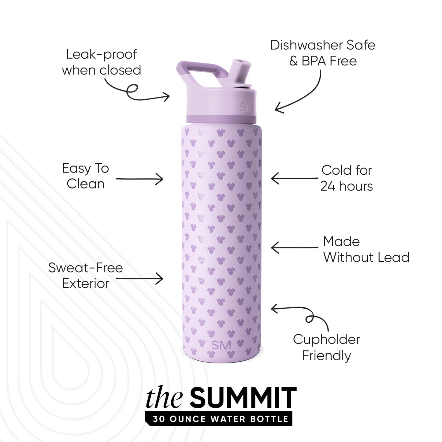 Summit Water Bottle with Straw Lid
