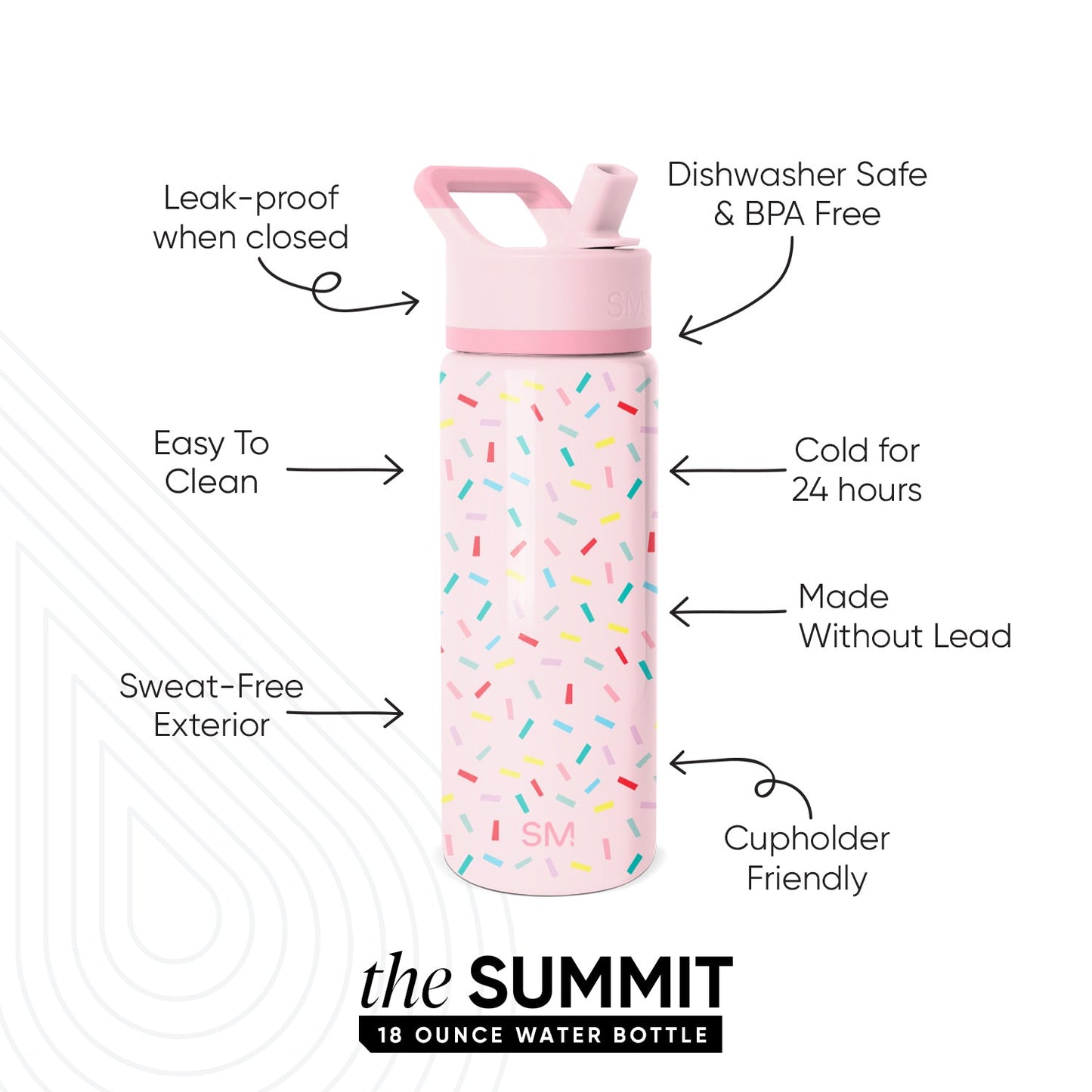Summit Kids Water Bottle with Straw Lid