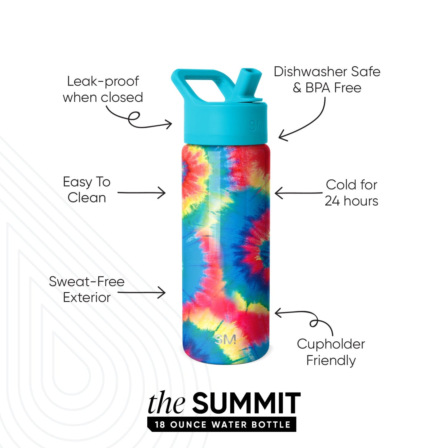 Summit Kids Water Bottle with Straw Lid