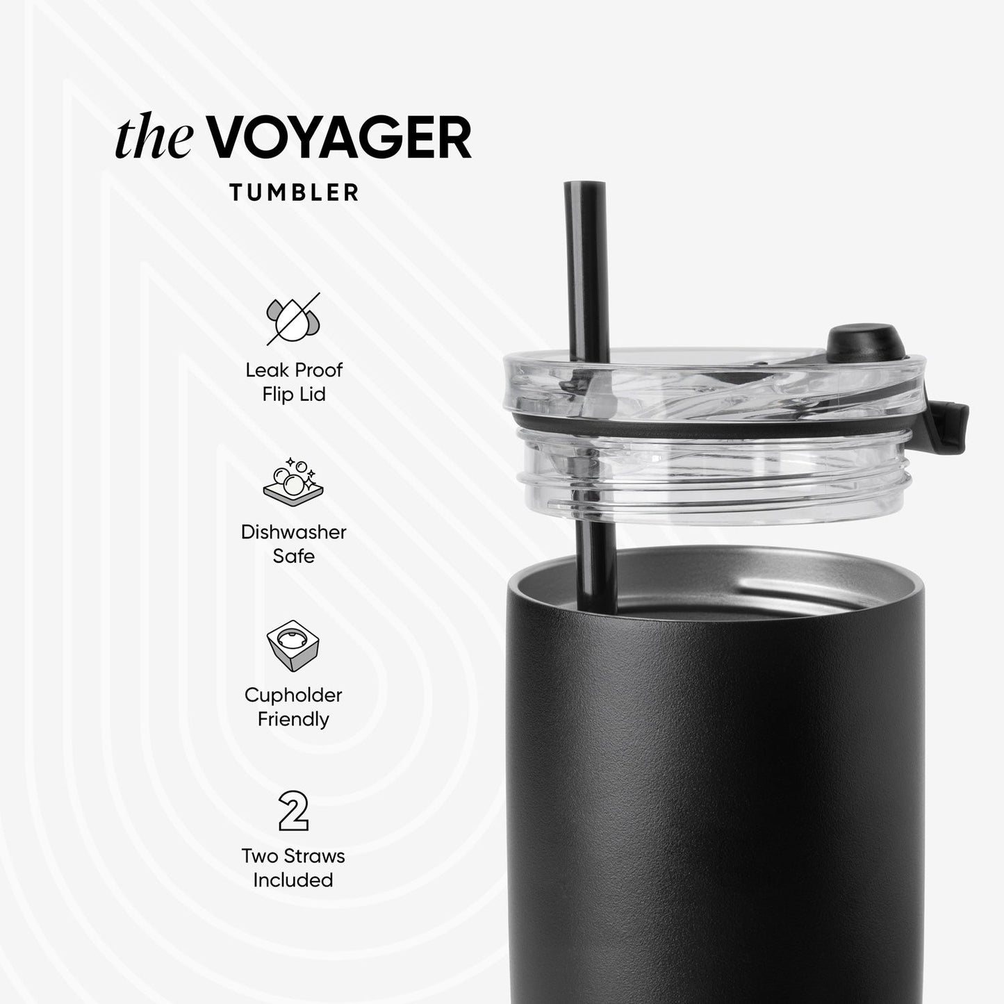 Collegiate Voyager Tumbler with Clear Flip Lid & Straw